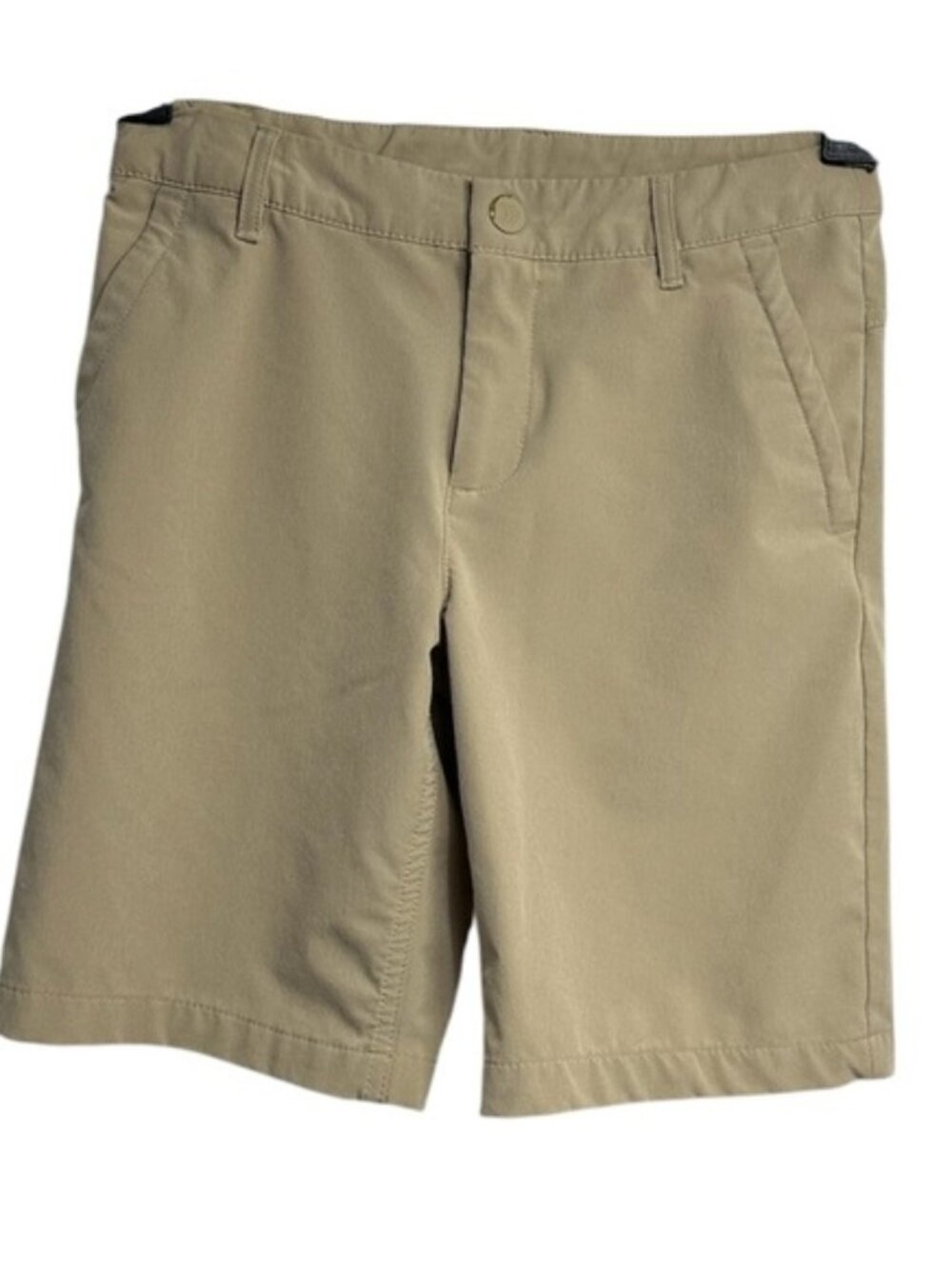 Boys’ Khaki Golf Shorts – Adjustable Waist, Pull Tabs – Measurements in Photos